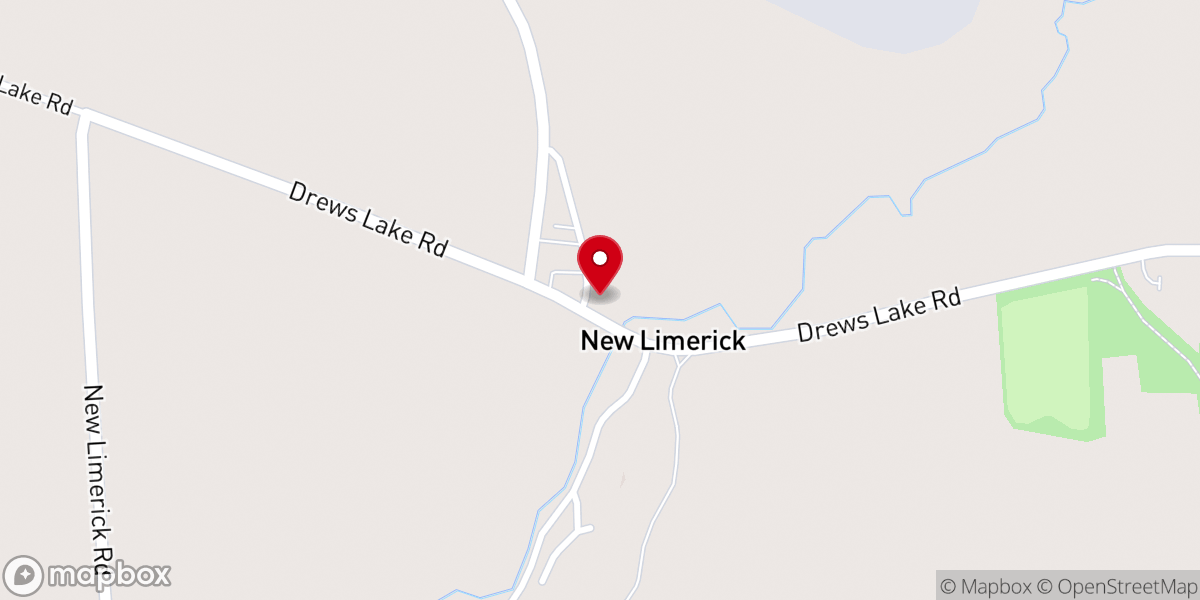 Map showing location of New Limerick Baptist Church