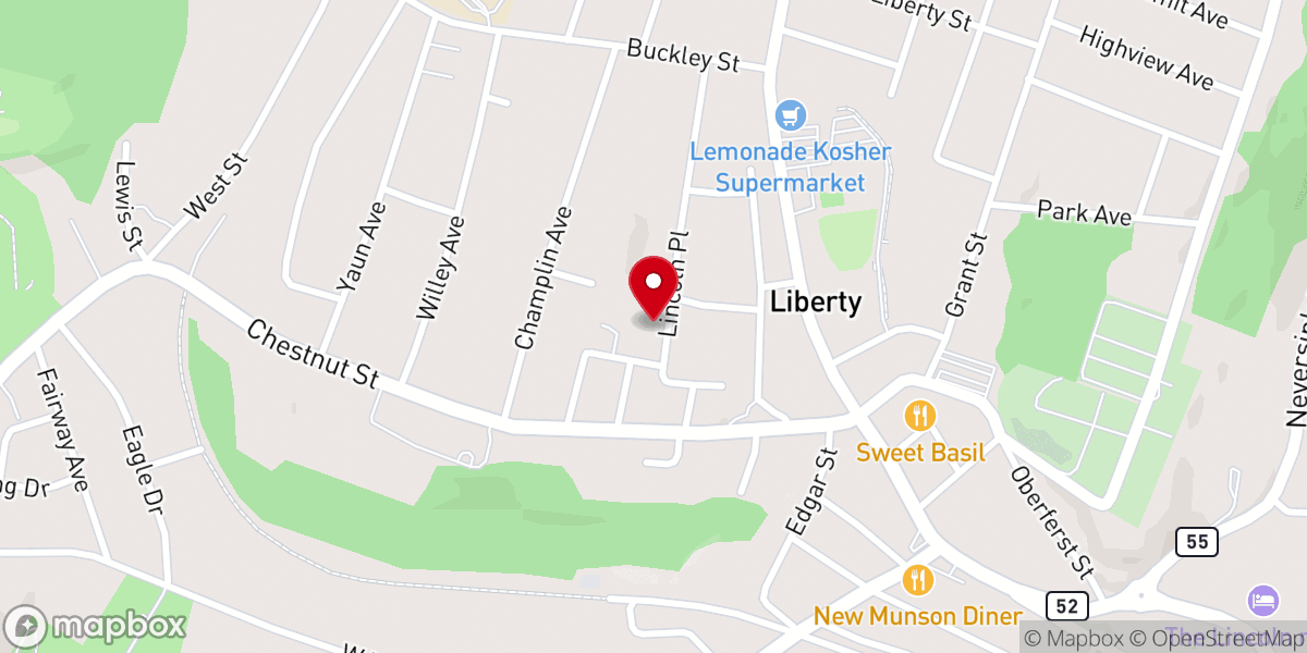Map showing location of Liberty Assembly of God