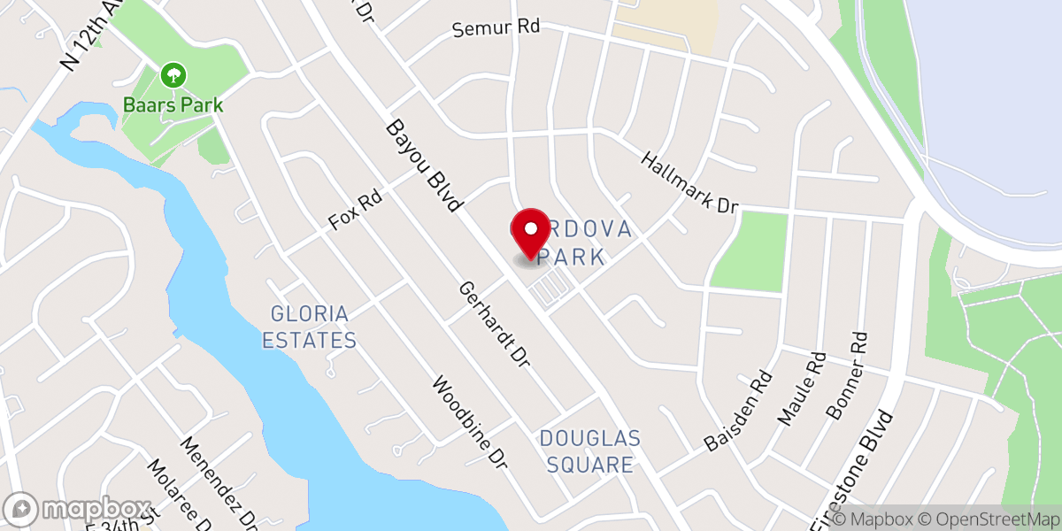 Map showing location of Trinity Presbyterian Church