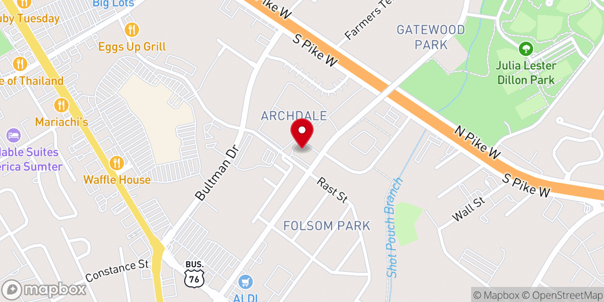 Map showing location of Wise Drive Church of Nazarene