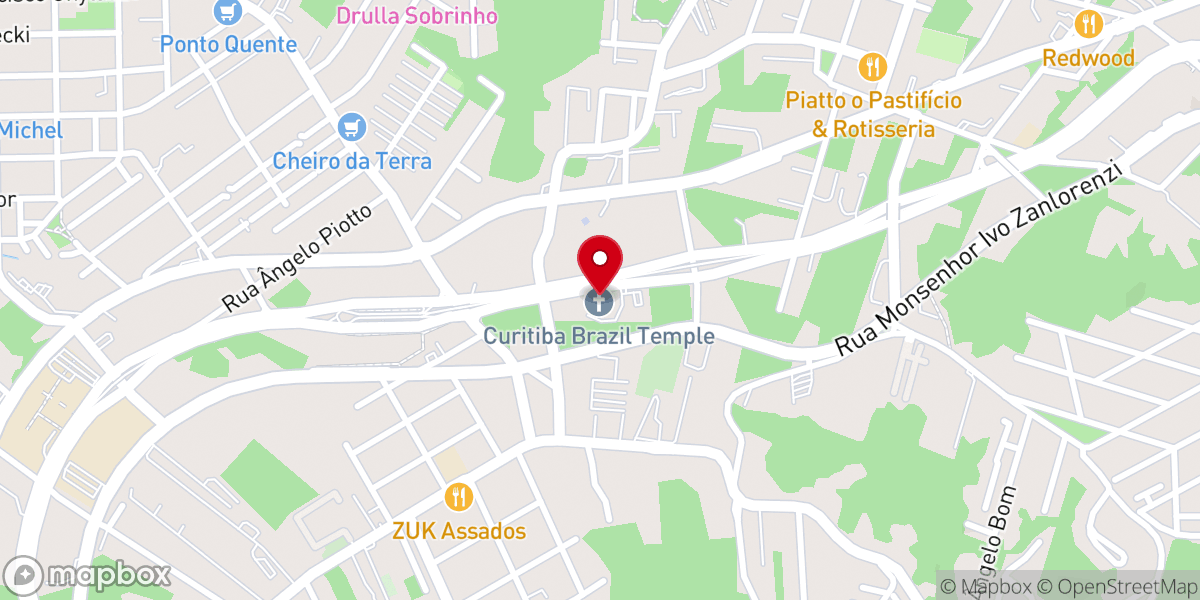 Map showing location of Templo de Curitiba Brasil