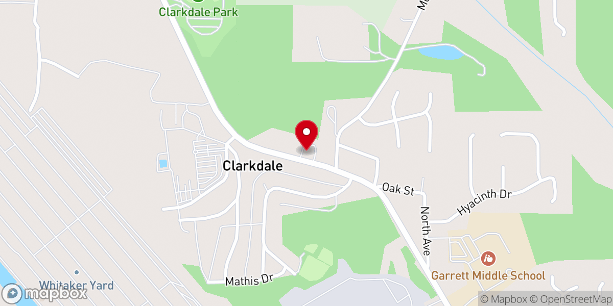 Map showing location of Clarkdale United Methodist