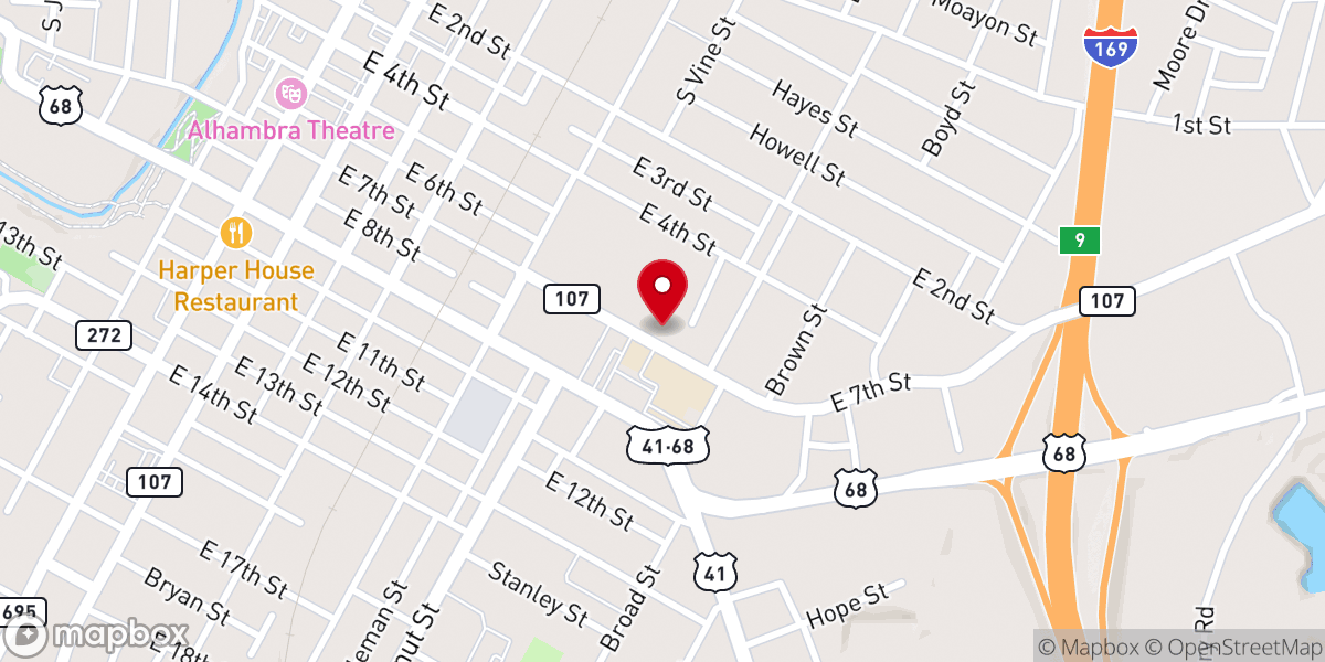 Map showing location of Mt Olive Baptist Church