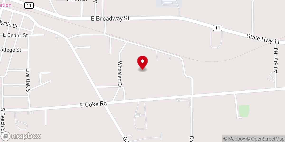 Map showing location of Winnsboro Animal Shelter