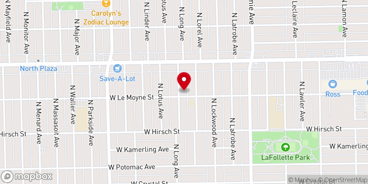 Map showing location of Christ English Evangelical Lutheran Church