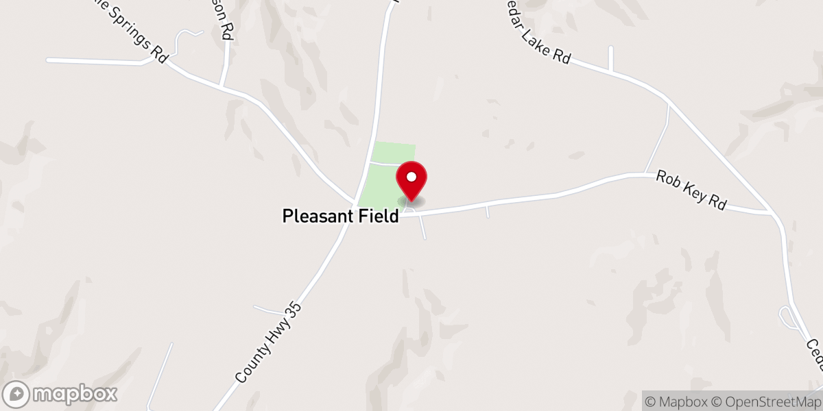 Map showing location of Pleasant Field Baptist Church