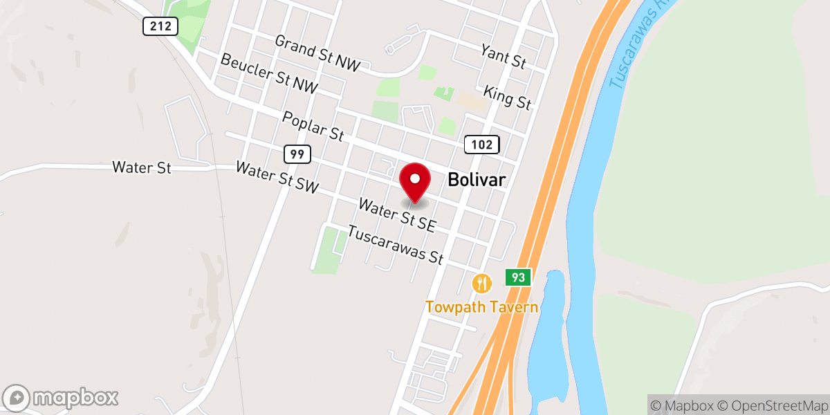 Map showing location of New! Beautiful 1903 Church in Bolivar Sleeps 10