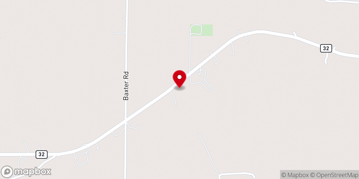 Map showing location of Pine Church