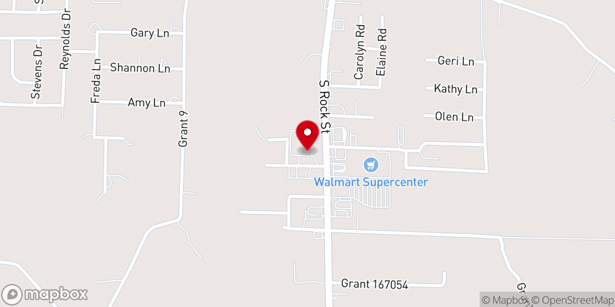Map showing location of First Baptist Church