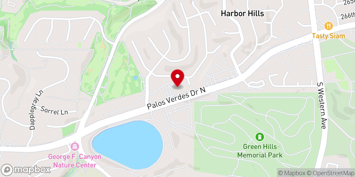 Map showing location of Rolling Hills Covenant Church North Campus