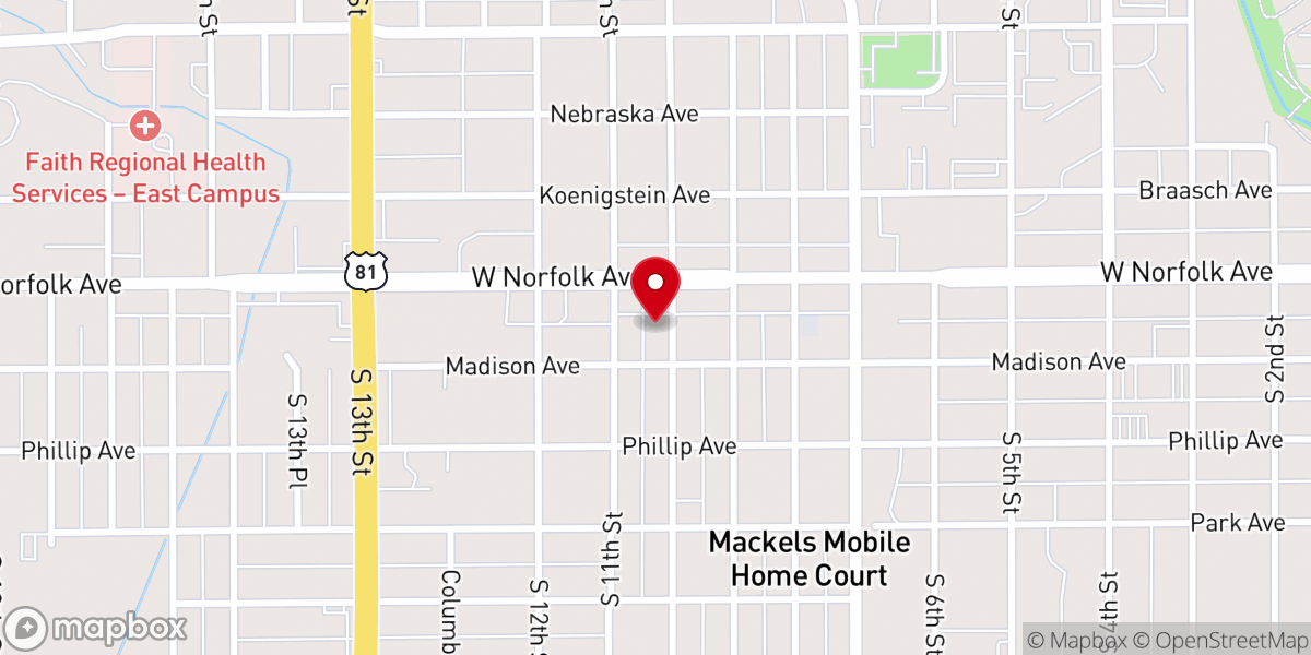 Map showing location of First Presbyterian Church