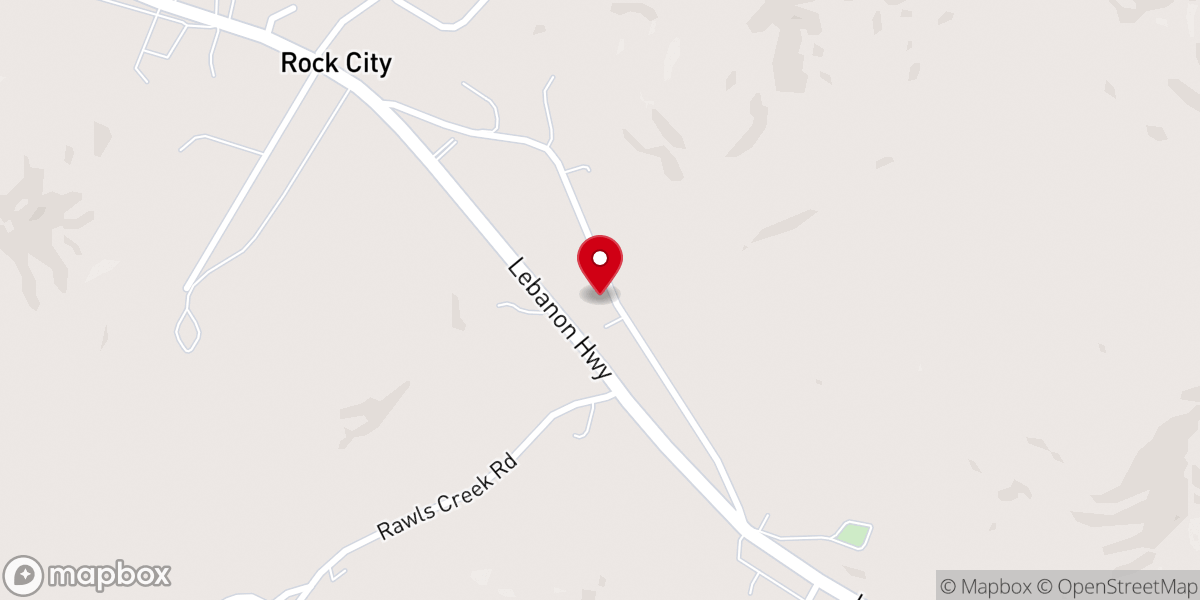 Map showing location of Plunkett's Creek Baptist Church