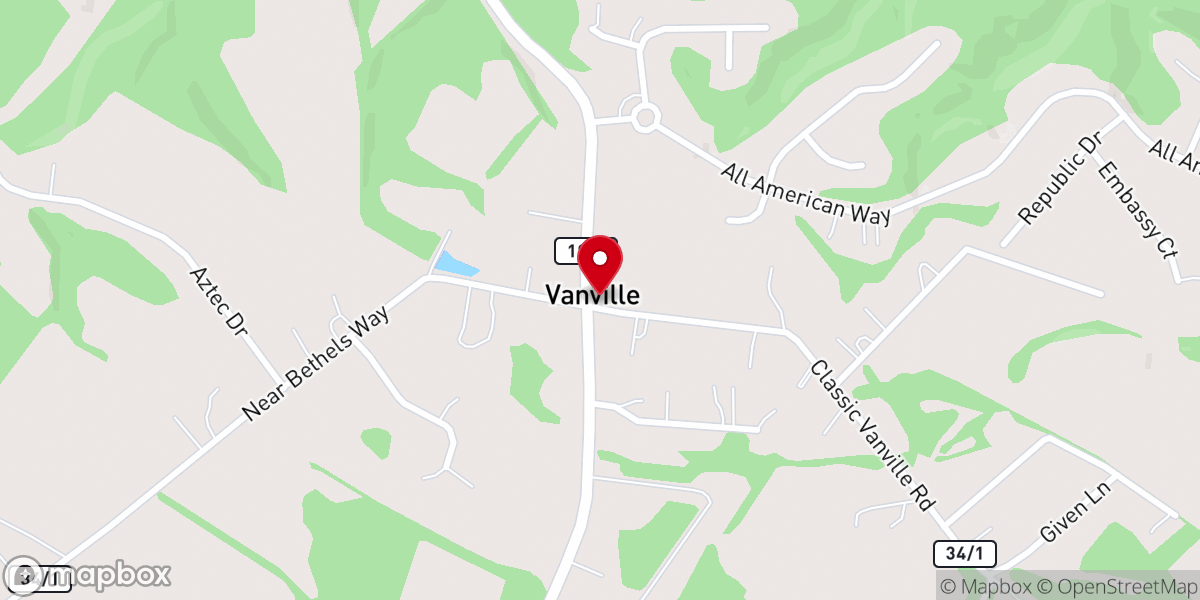 Map showing location of Vanville Church of Christ