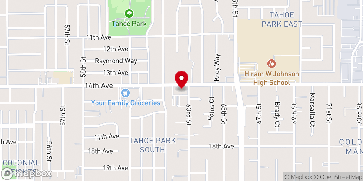 Map showing location of Fourteenth Avenue Baptist Church