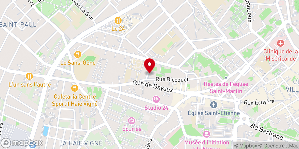 Map showing location of Service Paroissial de la Cathédrale