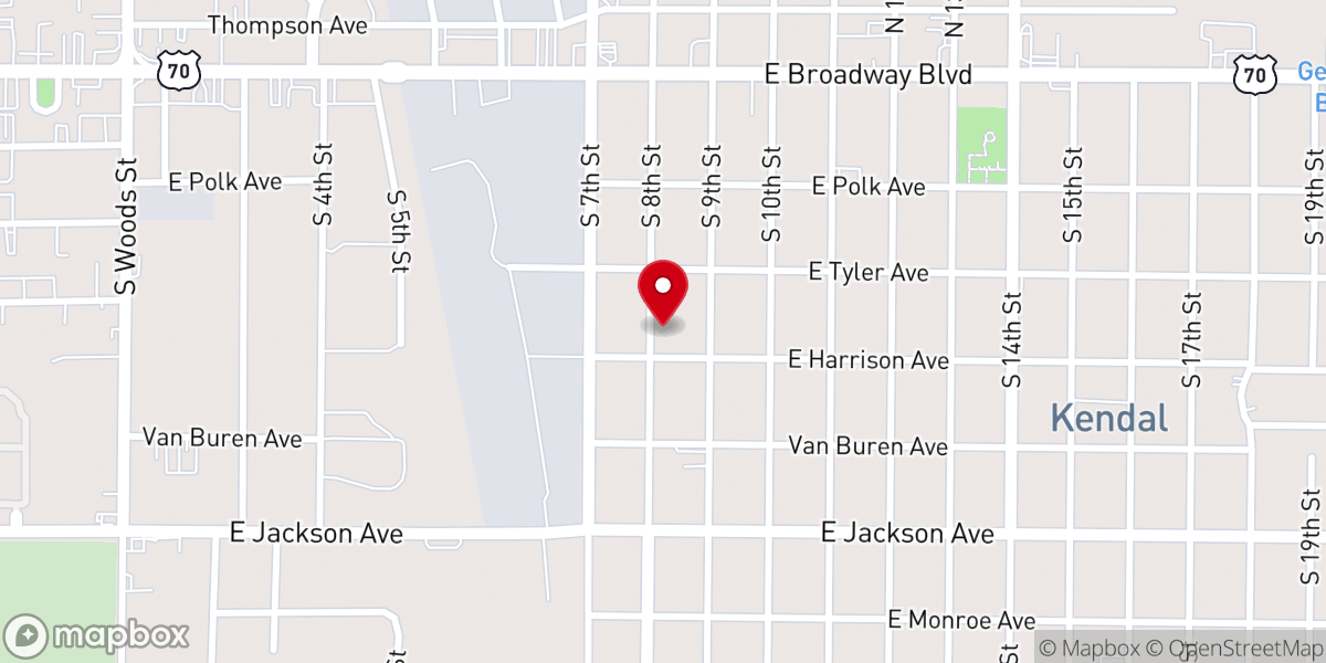 Map showing location of New Saint Paul Missionary Baptist Church