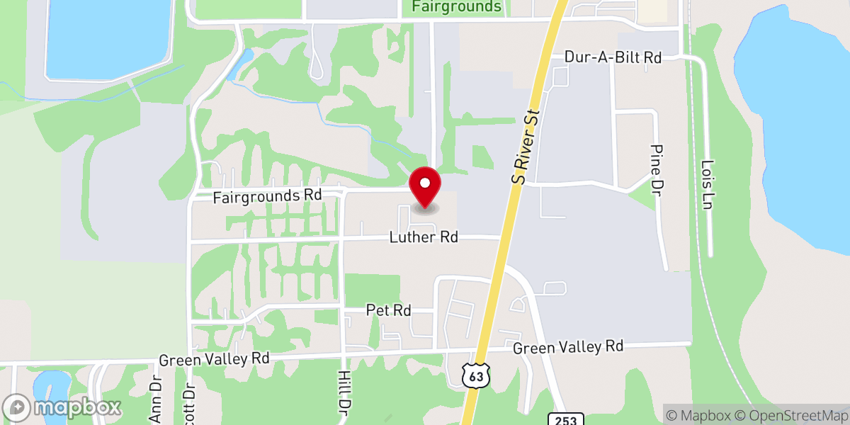 Map showing location of Faith Lutheran Church