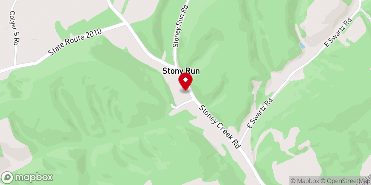 Map showing location of Stony Run Mission