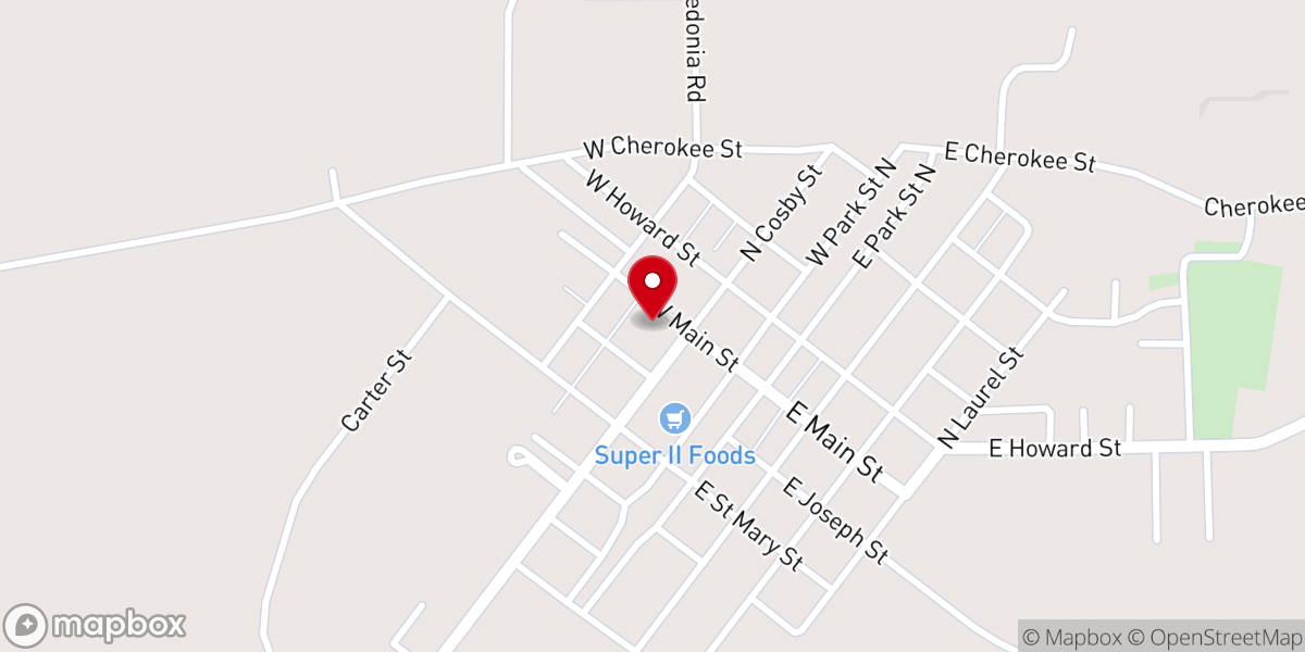 Map showing location of Thomson Memorial Presbyterian