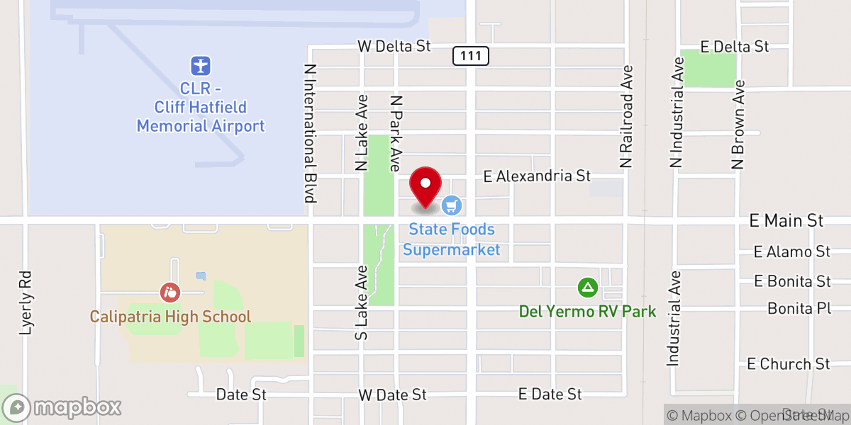 Map showing location of The Potter's House Church of Calipatria