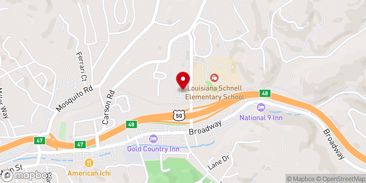 Map showing location of Placer Heights Baptist Church