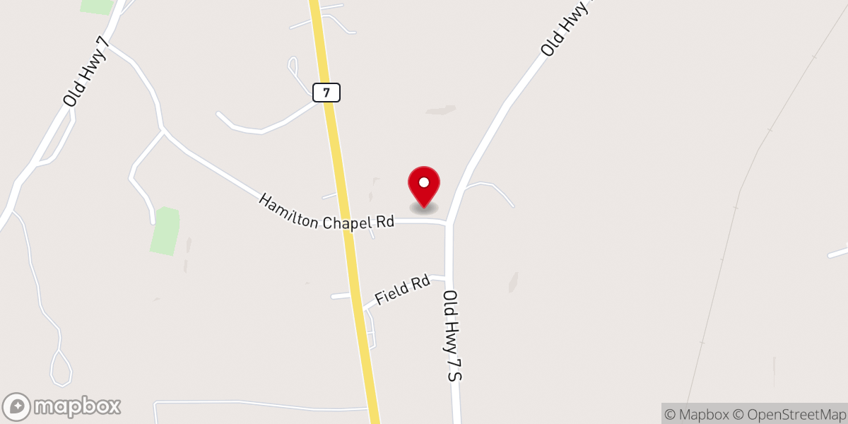 Map showing location of Hamilton Chapel Methodist Church