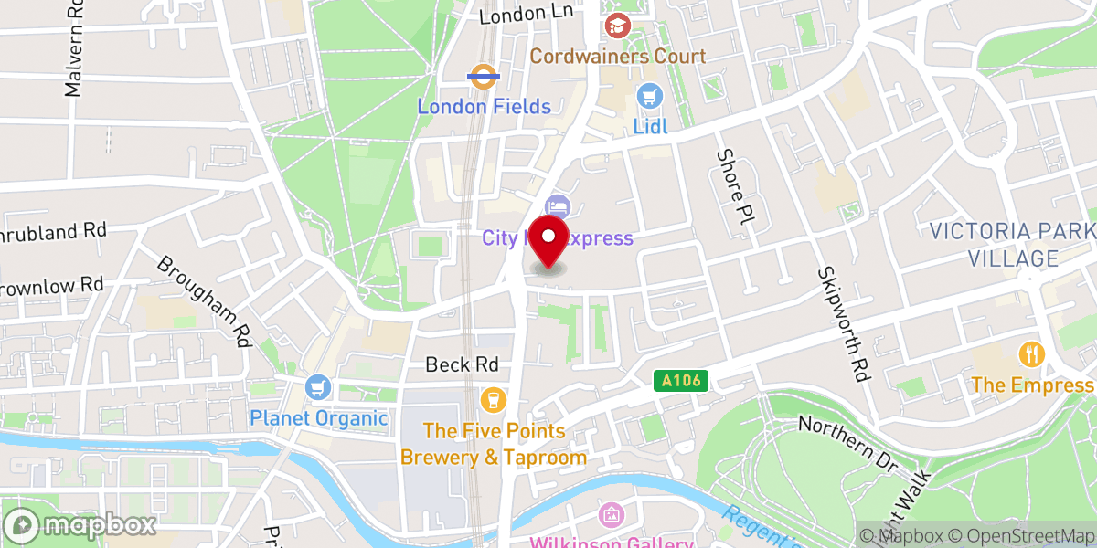 Map showing location of St. John the Baptist Catholic Church