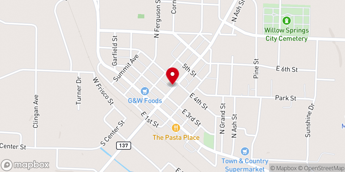 Map showing location of United Methodist Church