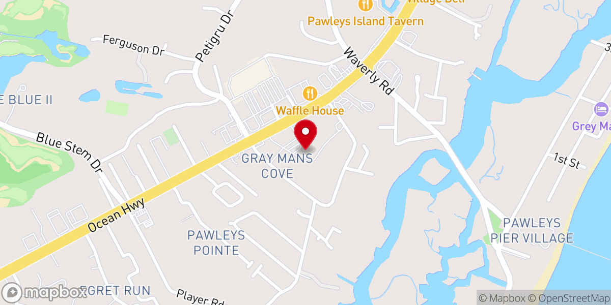 Map showing location of Pawleys Island Christian Academy