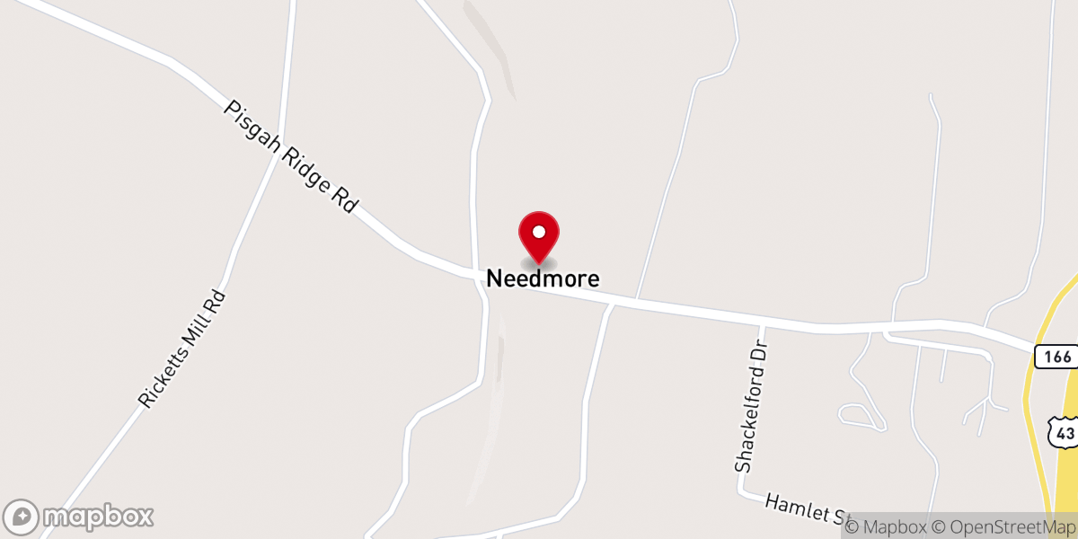 Map showing location of Allensville Baptist Church