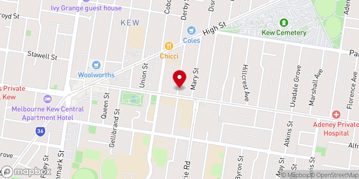 Map showing location of Melbourne Chinese Baptist Church