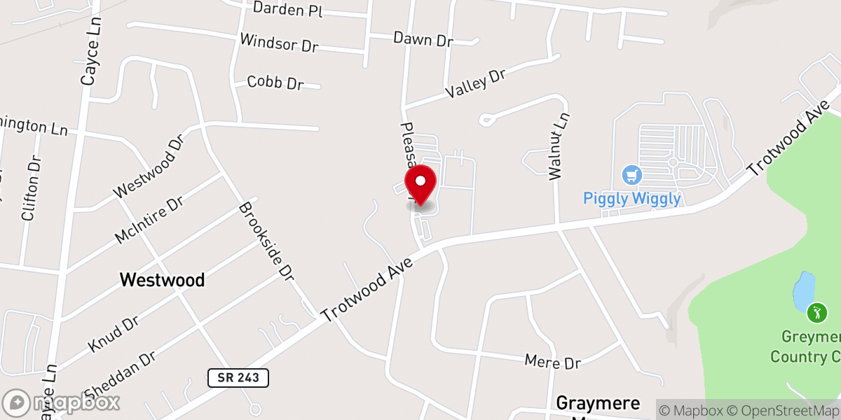 Map showing location of Pleasant Heights Baptist Church