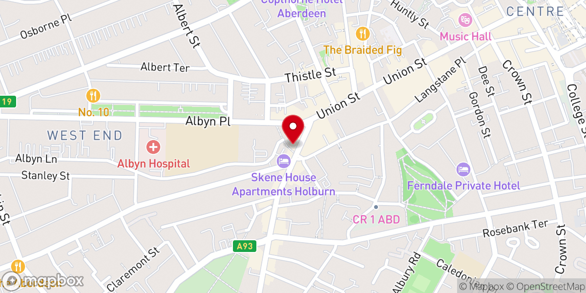 Map showing location of Jesus House Aberdeen