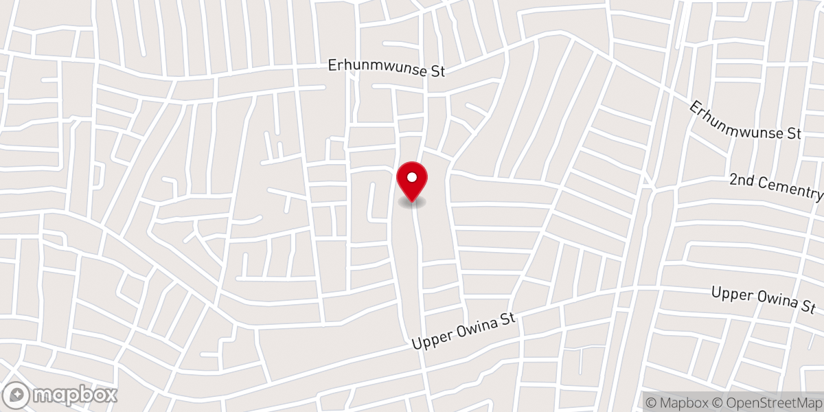 Map showing location of Mountain of Fire and Miracles, MFM Evbuotubu Zonal Headquarter