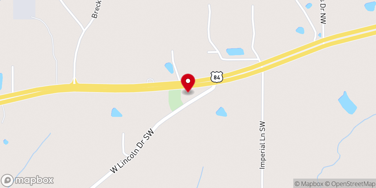 Map showing location of New Prospect Baptist Church