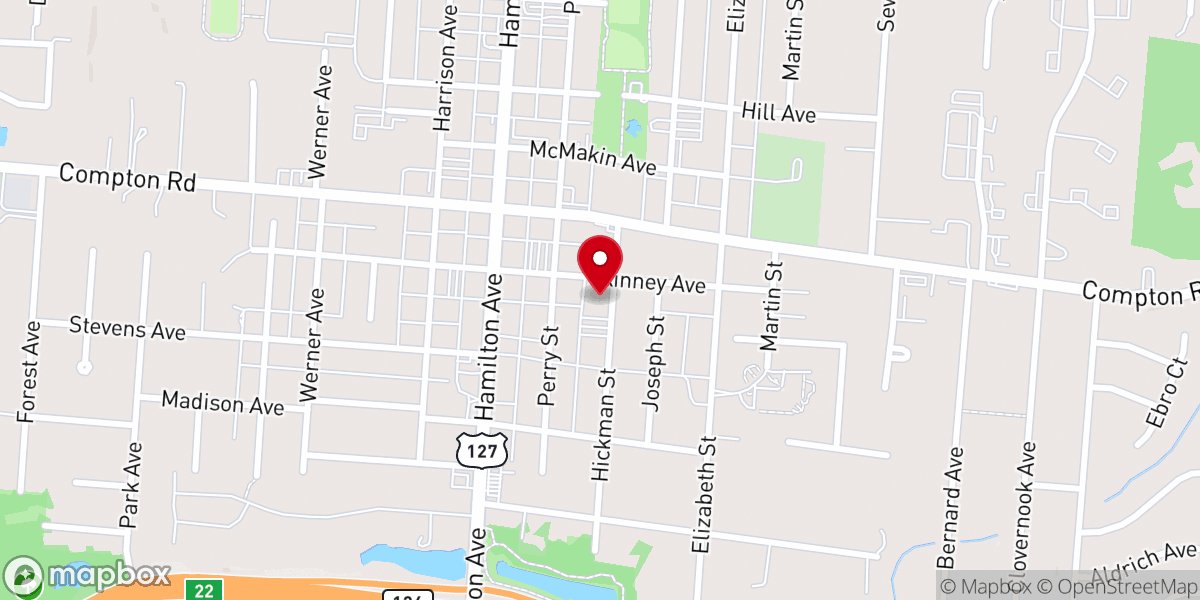 Map showing location of Trinity Lutheran Church (ELCA)