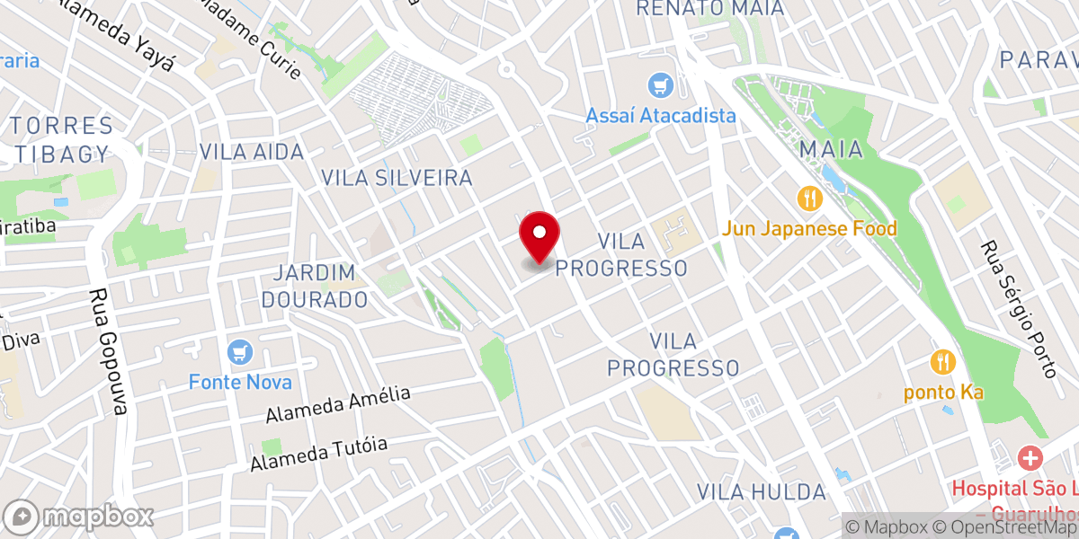 Map showing location of Primeira Igreja Presbiteriana de Guarulhos