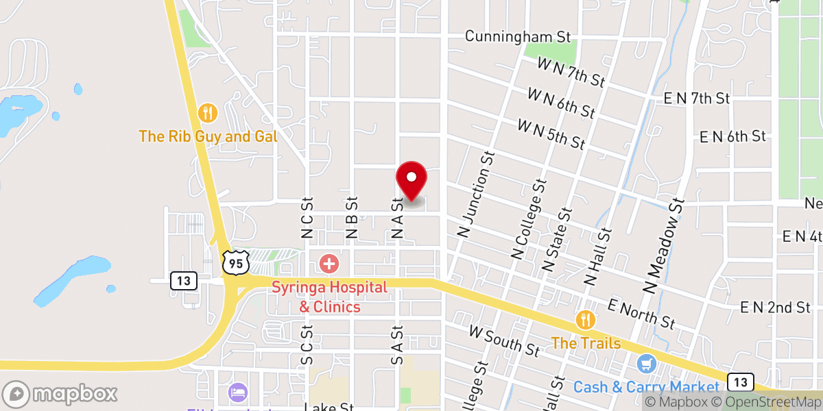Map showing location of Church of the Nazarene