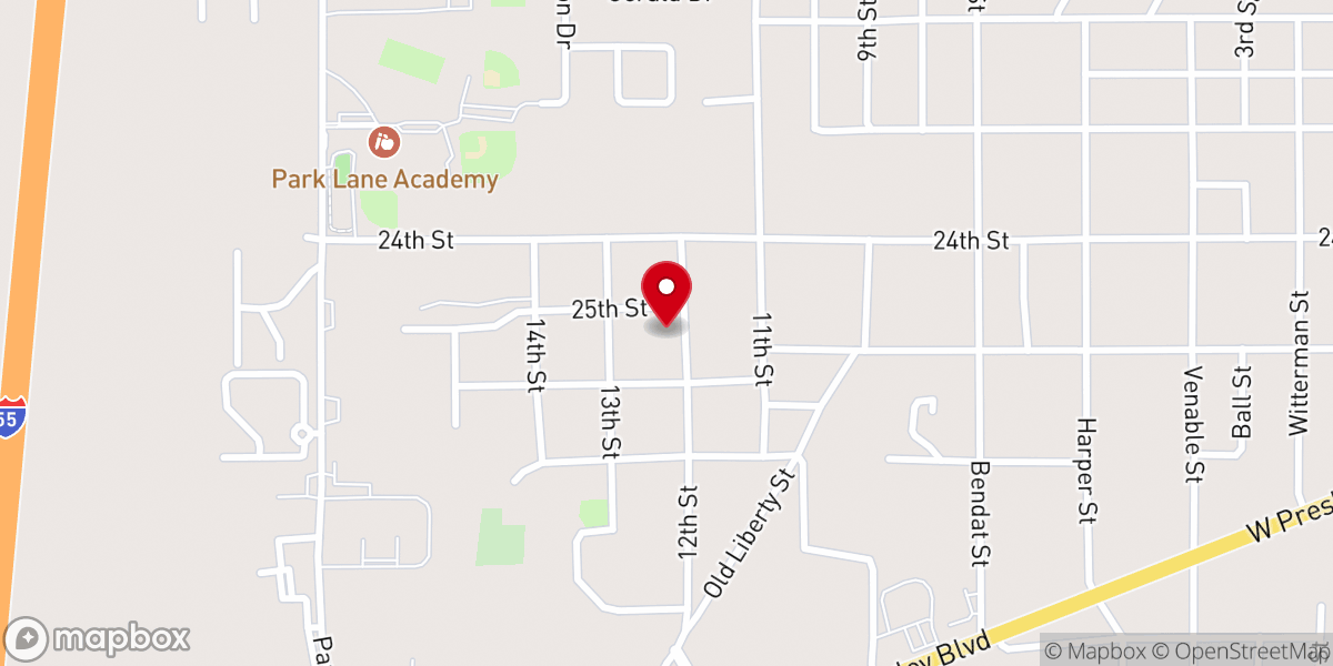 Map showing location of Mt Olive Baptist Church