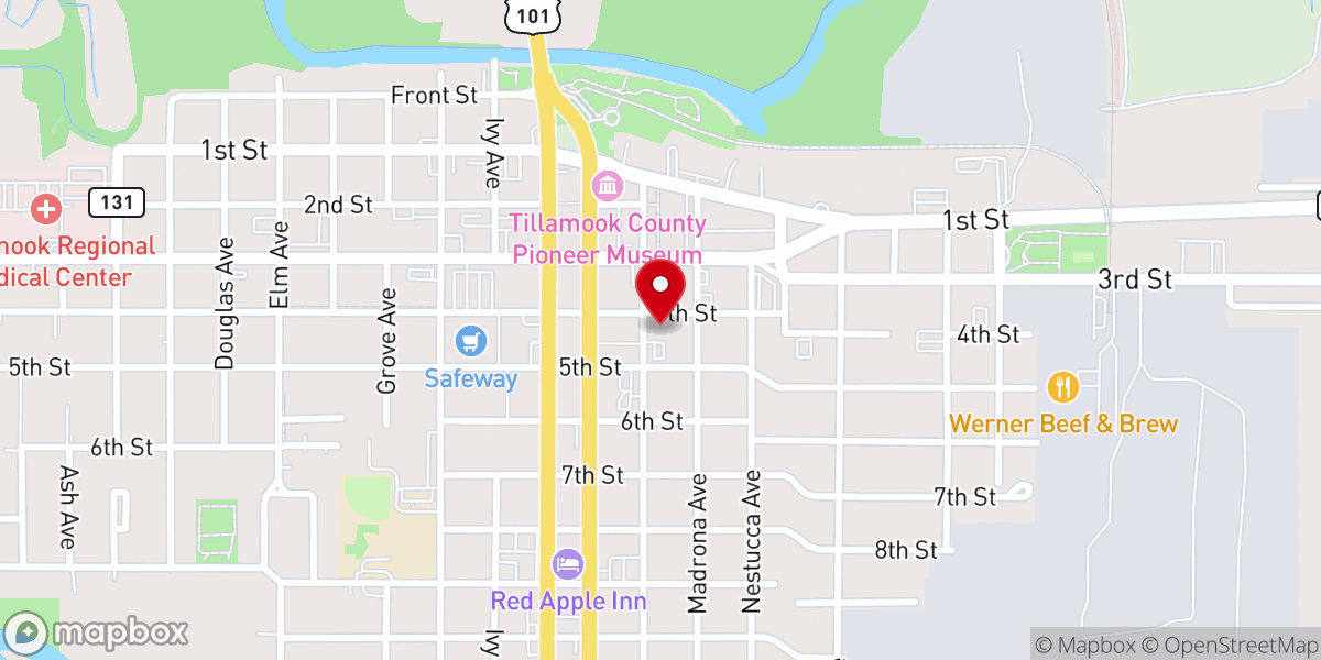 Map showing location of First Christian Church