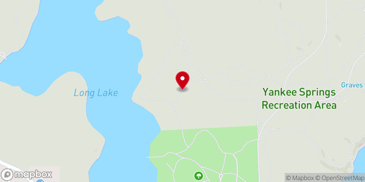 Map showing location of Yankee Springs Recreation Area