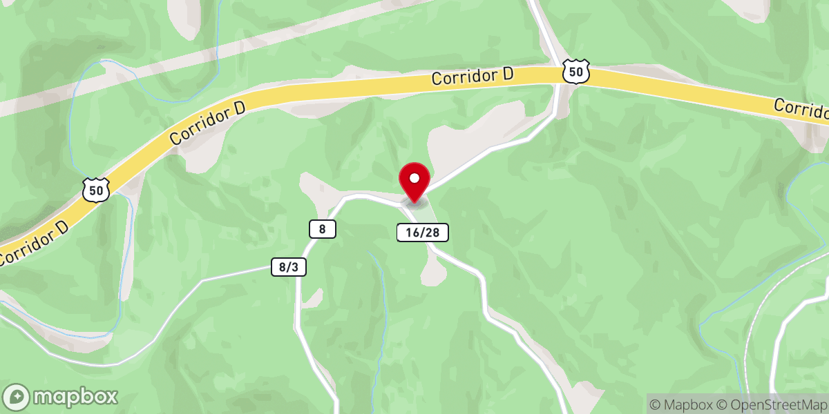 Map showing location of Fairmont Ridge Baptist Church