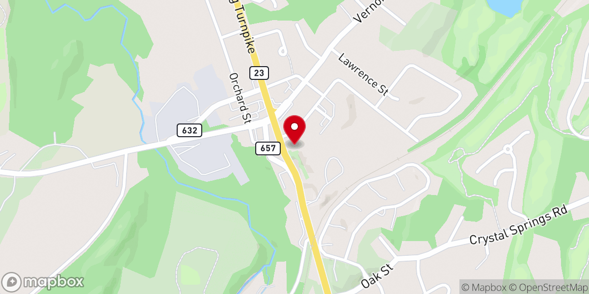 Map showing location of Hamburg Baptist Church