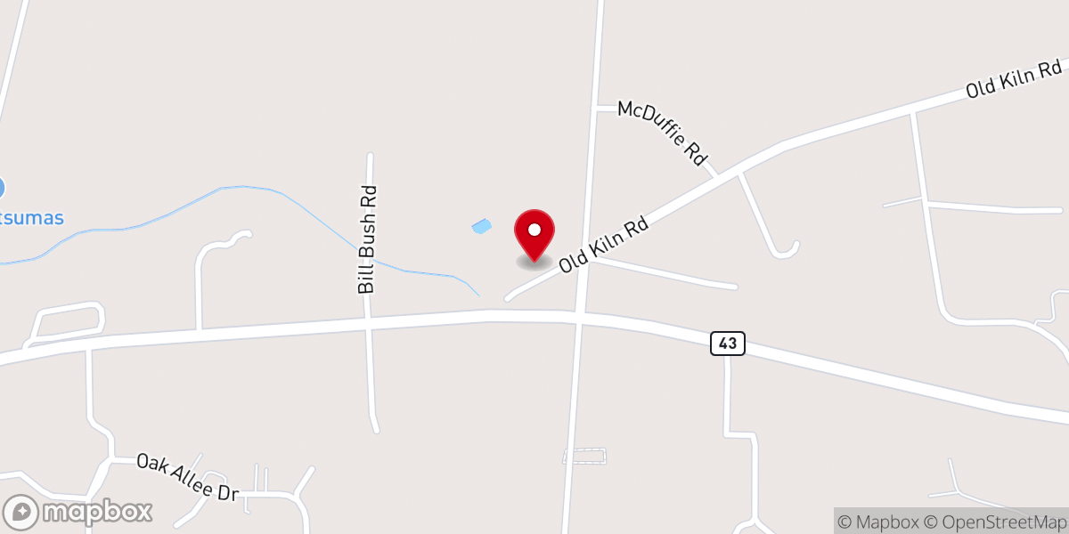 Map showing location of Mill Creek Baptist Church