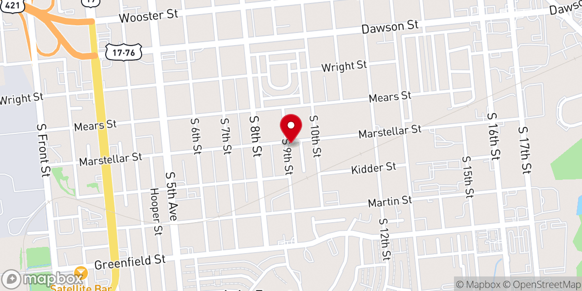 Map showing location of St Andrews AME Zion Church