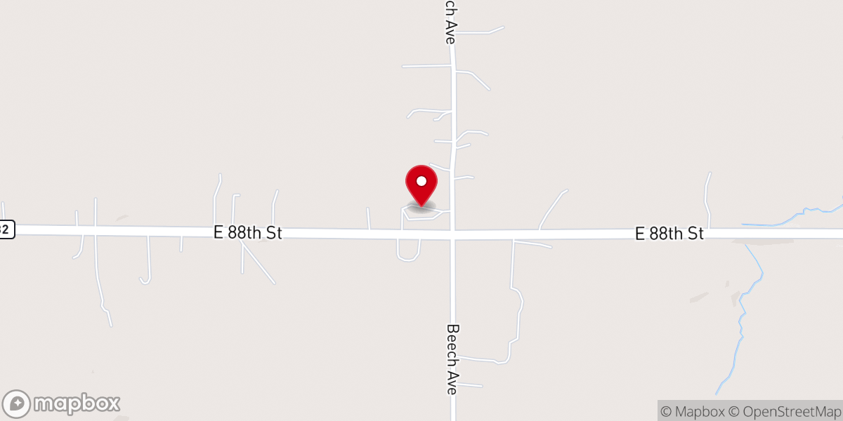 Map showing location of Pine Grove Community Church