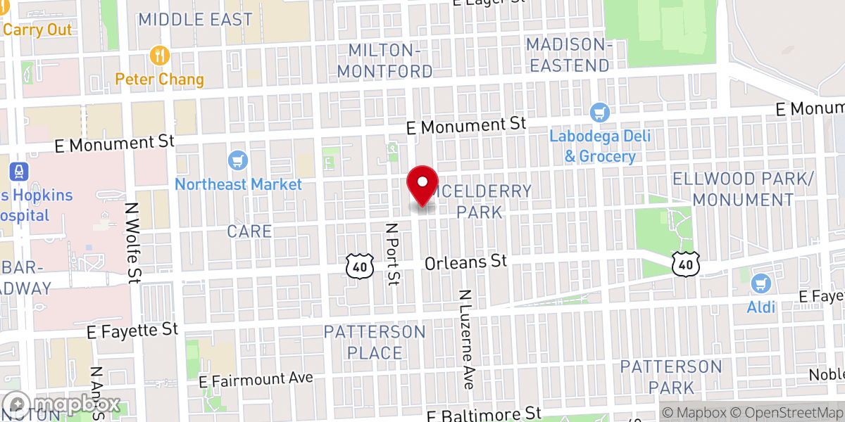 Map showing location of New Lebanon Calvary Baptist Church