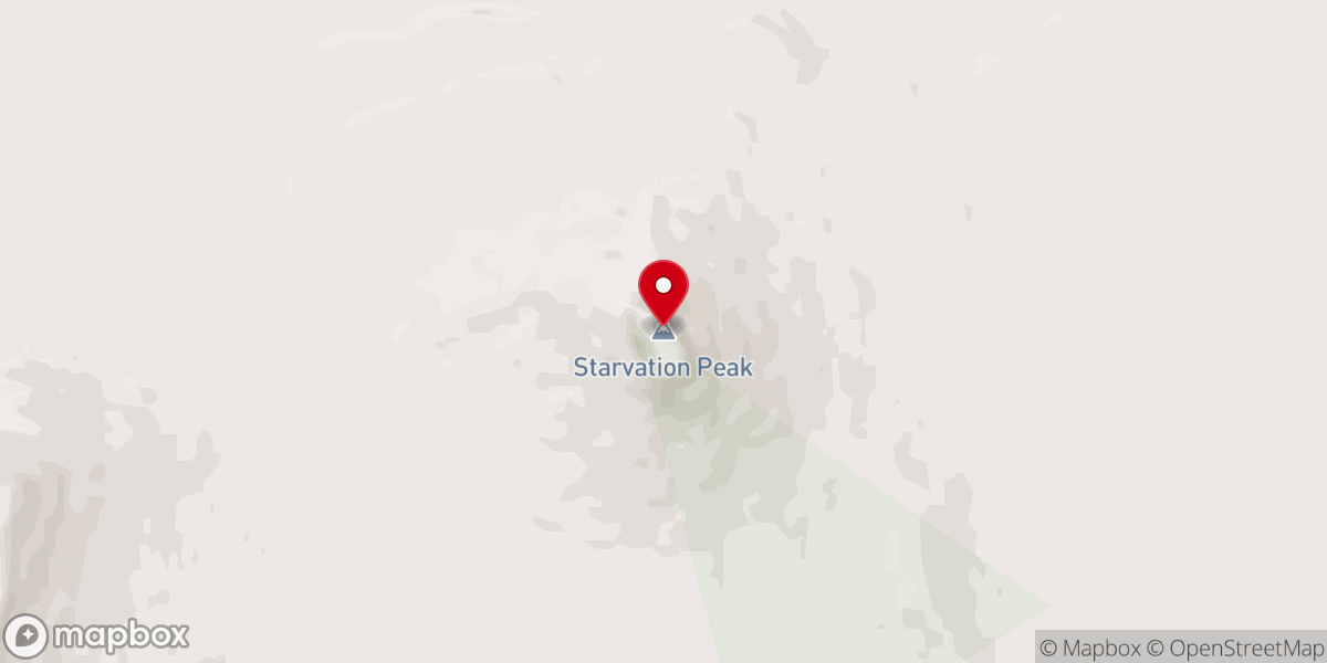 Map showing location of Starvation Peak