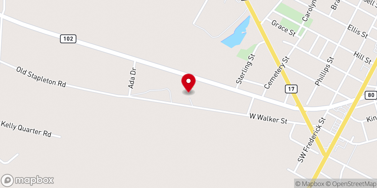 Map showing location of House of Faith Holiness Church