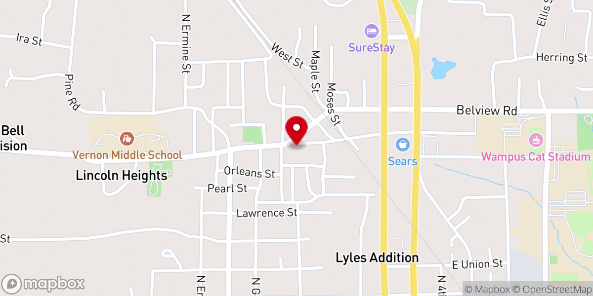 Map showing location of First St Paul Baptist Church